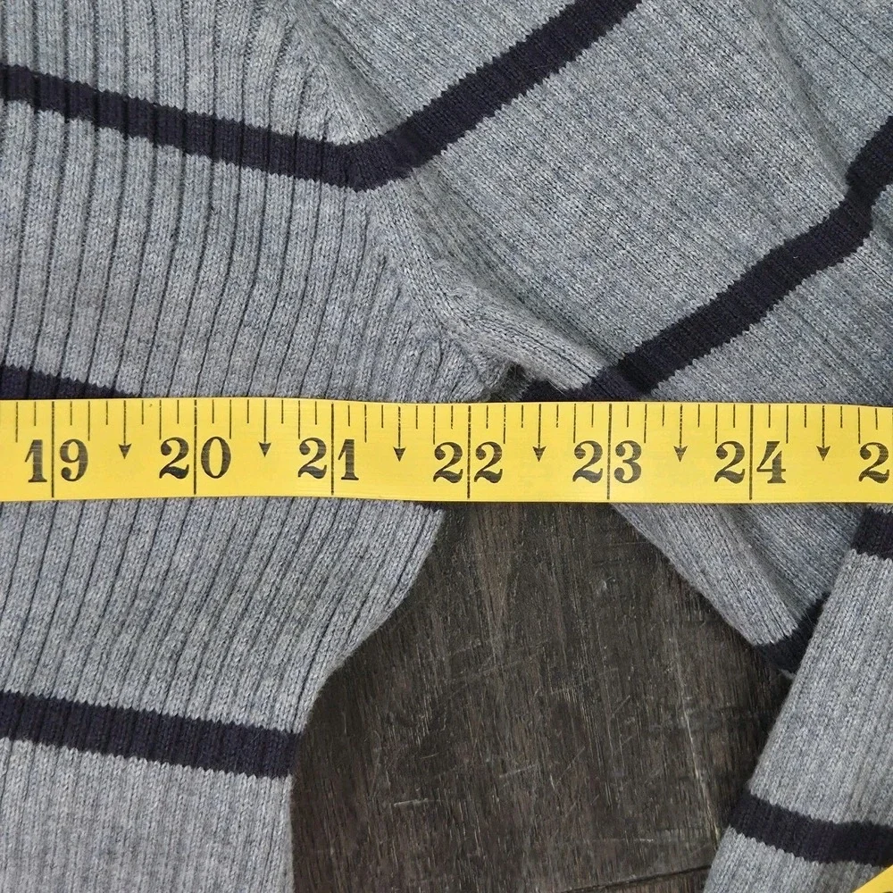 VTG Polo Ralph Lauren Polo Jeans Co Sweater Mens XL Gray Blue Stripe Crewneck
